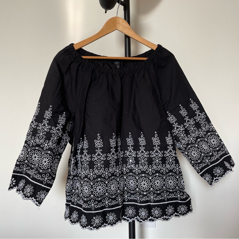 Off the shoulder embroidered blouse